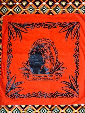 Vintage 2015 Sedgwick County Zoo Orangutan 🦍SSP Husbandry Workshop Bandana🦧